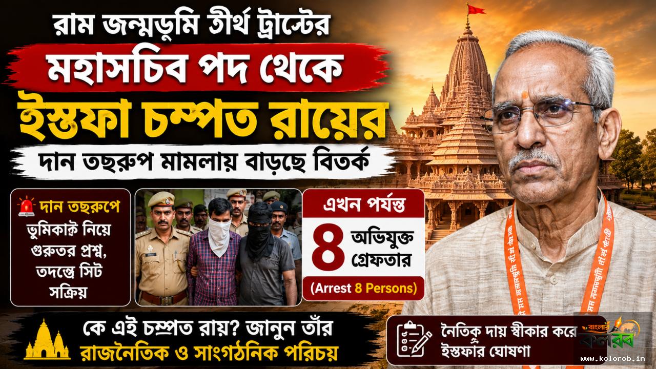 রাম জন্মভূমি ট্রাস্টের মহাসচিব পদ থেকে ইস্তফা চম্পত রাইয়ের, দান তছরুপ মামলায় বাড়ছে বিতর্ক