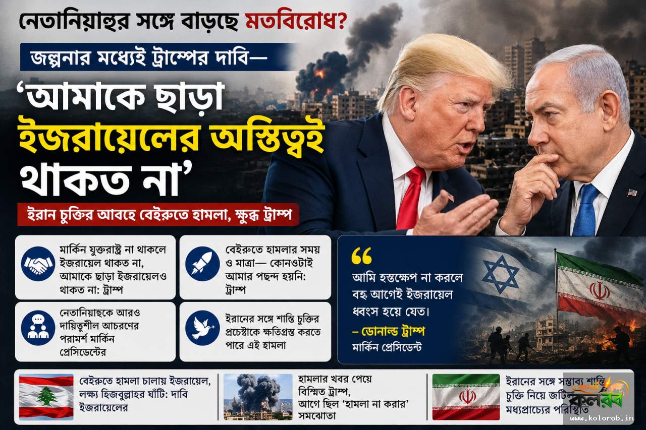 নেতানিয়াহুর সঙ্গে বাড়ছে মতবিরোধ? জল্পনার মধ্যেই ট্রাম্পের দাবি— ‘আমাকে ছাড়া ইজরায়েলের অস্তিত্বই থাকত না’