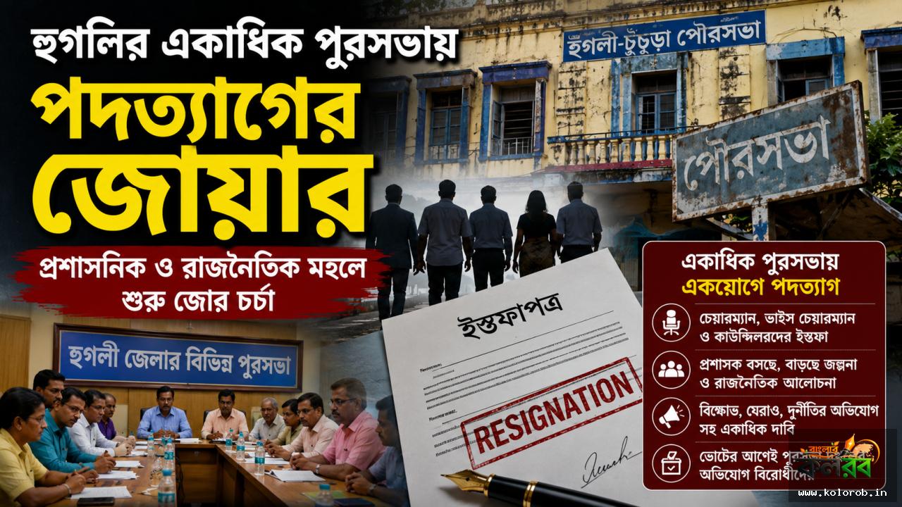 হুগলির একাধিক পুরসভায় পদত্যাগের জোয়ার, প্রশাসনিক ও রাজনৈতিক মহলে শুরু জোর চর্চা