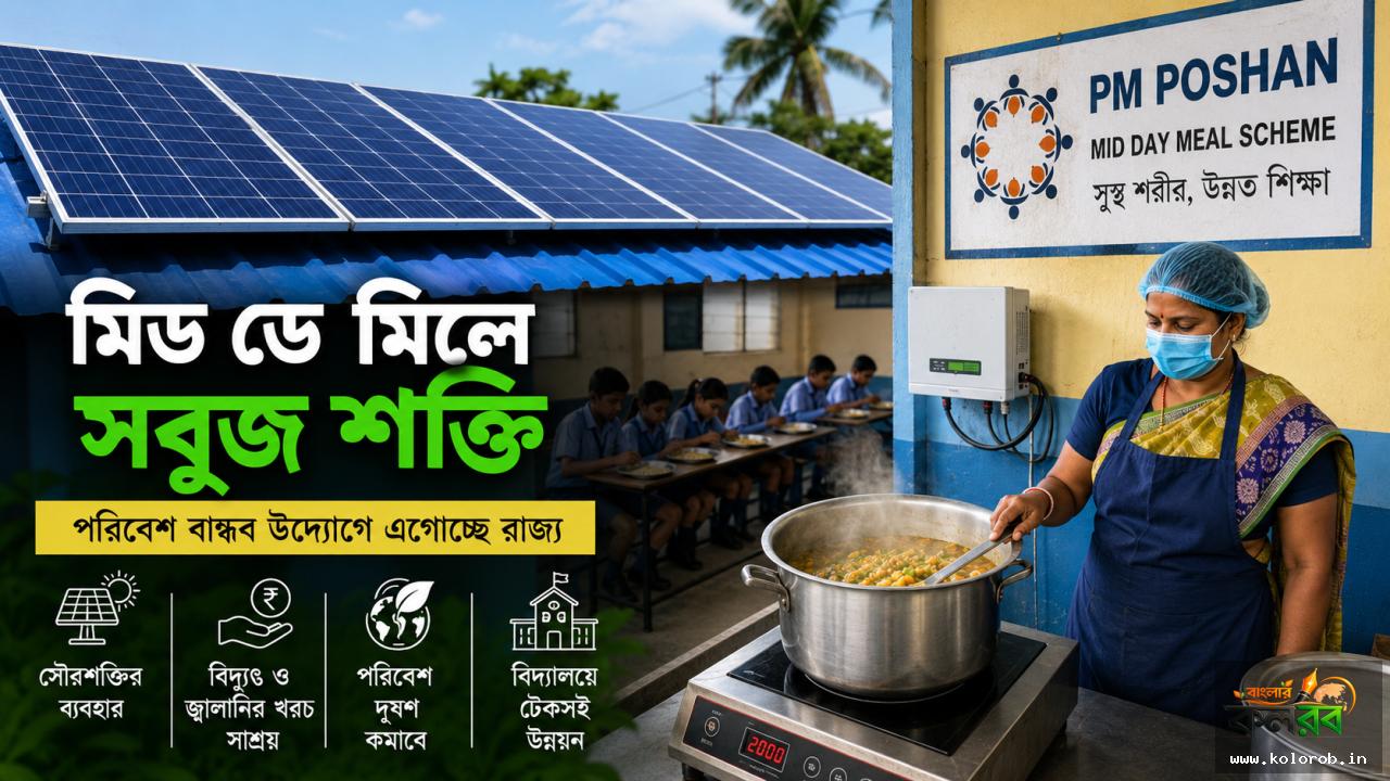 মিড ডে মিলে ‘সবুজ শক্তি’র পথে রাজ্য, সৌরবিদ্যুৎ চালিত রান্নাঘরের পরিকল্পনায় শুরু তথ্য সংগ্রহ