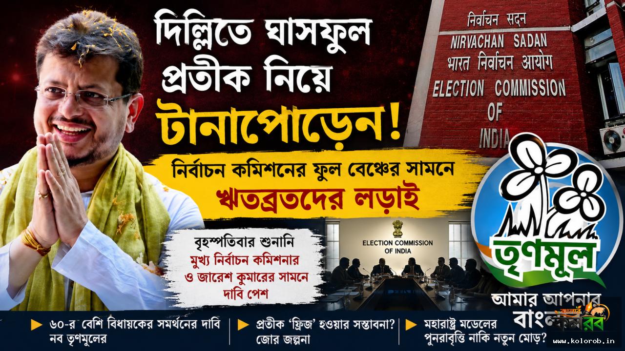 দিল্লিতে ঘাসফুল প্রতীক নিয়ে টানাপোড়েন, নির্বাচন কমিশনের ফুল বেঞ্চের সামনে ঋতব্রতদের লড়াই