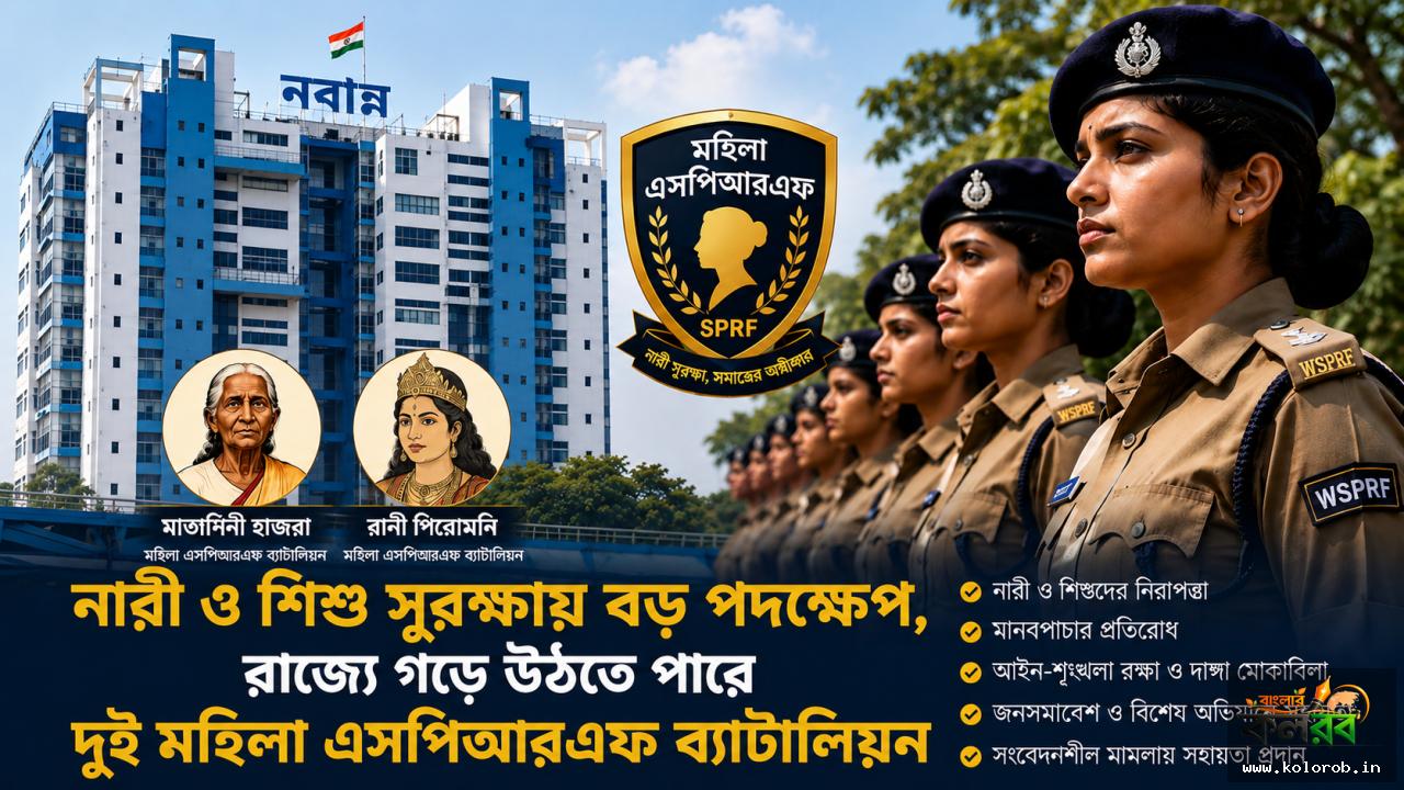 নারী ও শিশু সুরক্ষায় বড় পদক্ষেপ, রাজ্যে গড়ে উঠতে পারে দুই মহিলা এসপিআরএফ ব্যাটালিয়ন