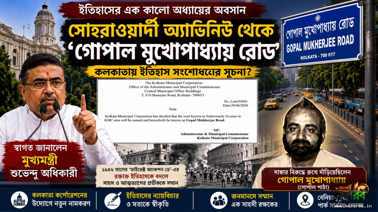 সোহরাওয়ার্দী অ্যাভিনিউ থেকে ‘গোপাল মুখোপাধ্যায়' সরণি, কলকাতায় ইতিহাস সংশোধনের সূচনা? স্বাগত মুখ্যমন্ত্রীর