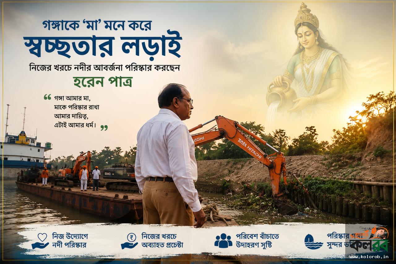 গঙ্গাকে ‘মা’ মনে করে স্বচ্ছতার লড়াই, নিজের খরচে নদীর আবর্জনা পরিষ্কার করছেন হরেন পাত্র