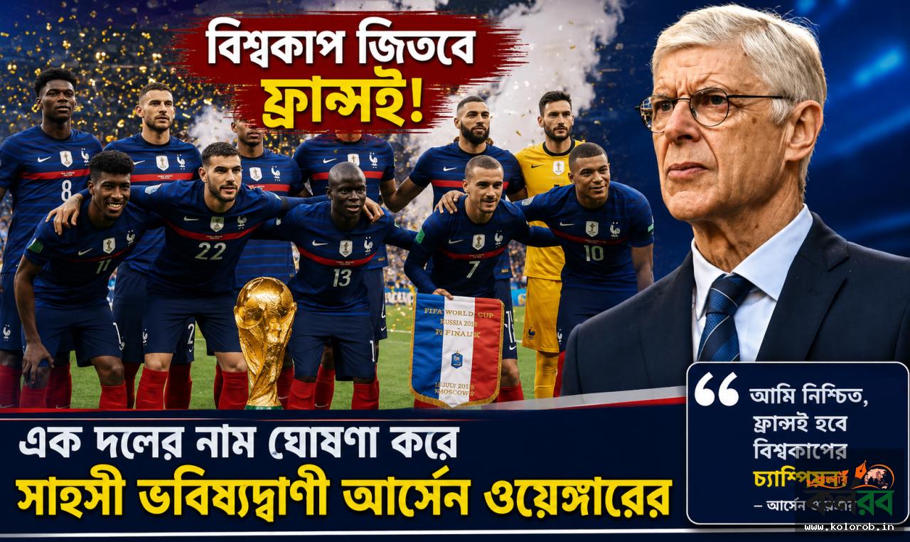 বিশ্বকাপ জিতবে ফ্রান্সই! এক দলের নাম ঘোষণা করে সাহসী ভবিষ্যদ্বাণী আর্সেন ওয়েঙ্গারের