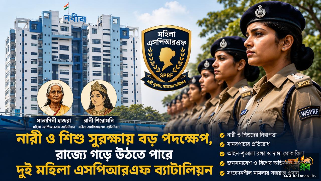 নারী ও শিশু সুরক্ষায় বড় পদক্ষেপ, রাজ্যে গড়ে উঠতে পারে দুই মহিলা এসপিআরএফ ব্যাটালিয়ন