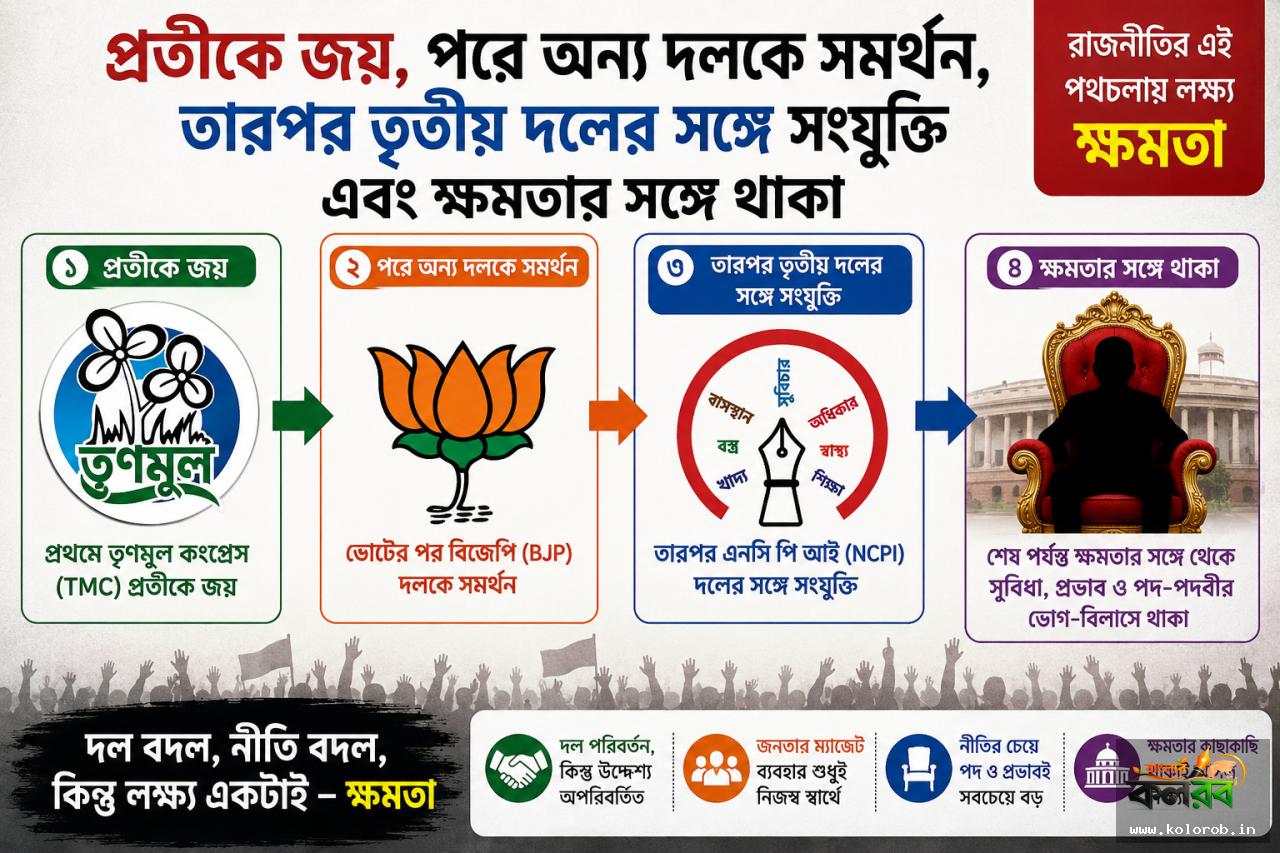 এক প্রতীকে জিতে অন্য প্রতীকে সংযুক্তি ; বঙ্গ রাজনীতির নয়া ট্র্যাডিশন না বাঙালির অবক্ষয় ?